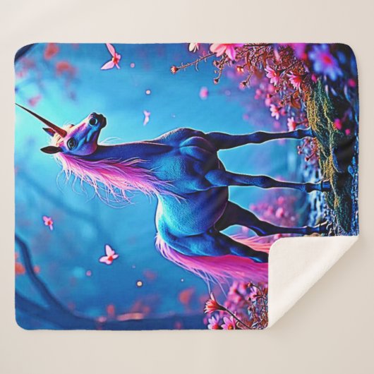 Couverture Sherpa Mystical Fantasy Unicorn Art (Devant (Horizontal))