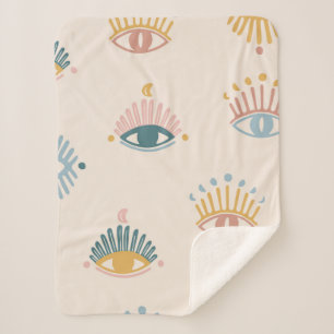 Couverture Sherpa Mystique yeux sans couture motif, arrière - plan m