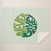 Couverture Sherpa N'abandonnez jamais - Green Positive Hand Letting (Devant (Horizontal))