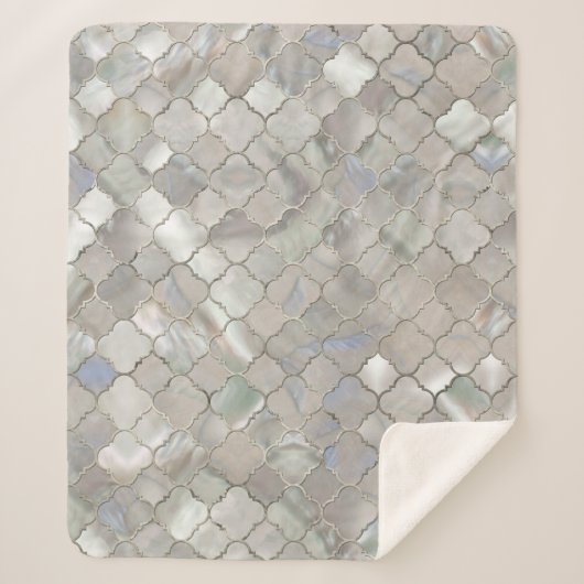 Couverture Sherpa Nacre marocaine de motif de Quatrefoil (Devant)