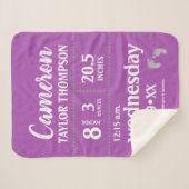 Couverture Sherpa Naissance moderne de bébé pourpre Stat Nursery (Devant (Horizontal))