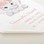 Couverture Sherpa Naissance Stat rose bébé éléphant bébé fille cadea (3/4)