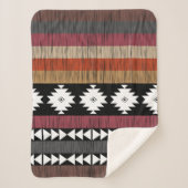 Couverture Sherpa Native Ethnic Colorful Lines Motif (Devant)