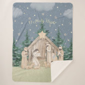 Couverture Sherpa Nativité de Noël de l'aquarelle (Devant)