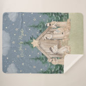 Couverture Sherpa Nativité de Noël de l'aquarelle (Devant (Horizontal))