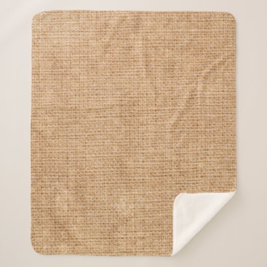 Couverture Sherpa Natural linen texture as backgroundbagging, beige, (Devant)
