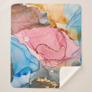 Couverture Sherpa Natural luxury abstract fluid art painting in alco