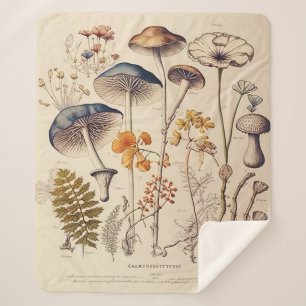 Couverture Sherpa Naturaliste de champignons vintages