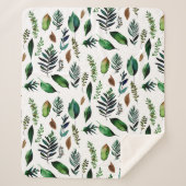 Couverture Sherpa Nature botanique du feuillage vert (Devant)