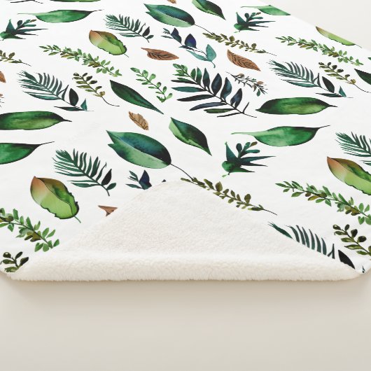 Couverture Sherpa Nature botanique du feuillage vert (3/4)