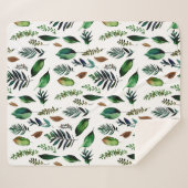 Couverture Sherpa Nature botanique du feuillage vert (Devant (Horizontal))
