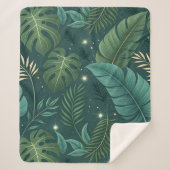 Couverture Sherpa Nature-Inspired Tropical Leaves Seamless Pattern (Devant)