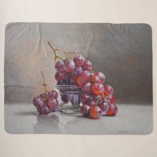 Couverture Sherpa Nature morte aux raisins rouges - d'après une pein