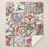 Couverture Sherpa Nature Patchwork : Chic Arrière - plan sans coutur (Devant)
