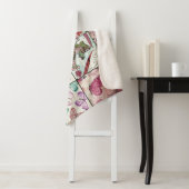 Couverture Sherpa Nature Patchwork : Chic Arrière - plan sans coutur (En situation)