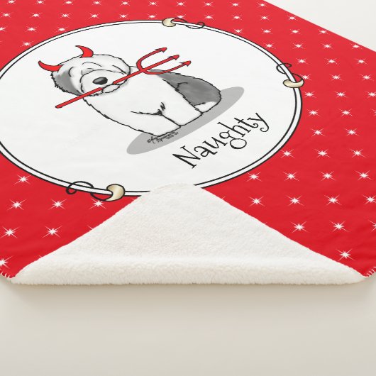 Couverture Sherpa Naughty Devil Old English Sheepdog (Gris 1) (3/4)