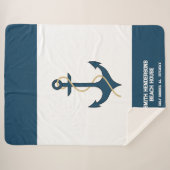 Couverture Sherpa Nautique personnalisée turquoise (Devant (Horizontal))