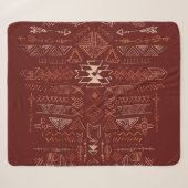 Couverture Sherpa Navajo Aztec : Ethnic Doodle Motif. (Devant (Horizontal))