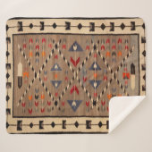 COUVERTURE SHERPA NAVAJO HORSE SADDLE BLANKET PRINT FROM  1900 (Devant (Horizontal))