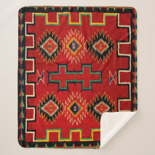 COUVERTURE SHERPA NAVAJO INDIAN 1890 HORSE SADDLE BLANKET
