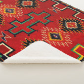 COUVERTURE SHERPA NAVAJO INDIAN 1890 HORSE SADDLE BLANKET (3/4)