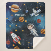Couverture Sherpa Navette d'astronaute spatiale personnalisée (Devant)