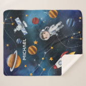 Couverture Sherpa Navette d'astronaute spatiale personnalisée (Devant (Horizontal))