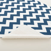 Couverture Sherpa Navy Zigzag, Navy Chevron, Motif géométrique (3/4)