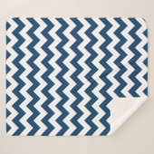 Couverture Sherpa Navy Zigzag, Navy Chevron, Motif géométrique (Devant (Horizontal))