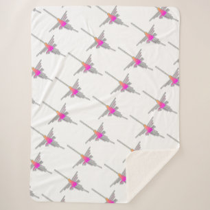 Couverture Sherpa Nazca Lines Hummingbird Motif
