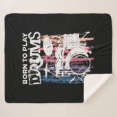 Couverture Sherpa Né Pour Jouer Drumming Rock Music Band Drumme (Devant (Horizontal))