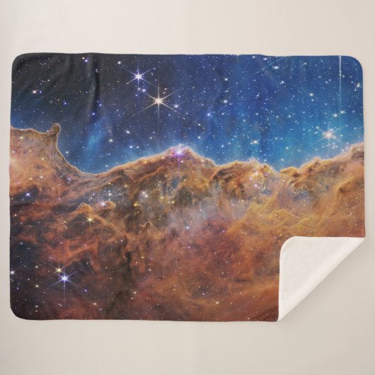 Couverture Sherpa Nebula Carina Bleue/Orange | JWST (Devant (Horizontal))