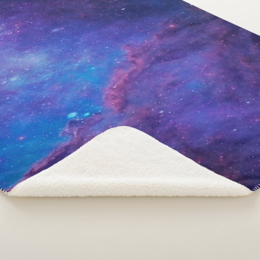 Couverture Sherpa Nebula moderne violet et bleu profond de l'espace (3/4)