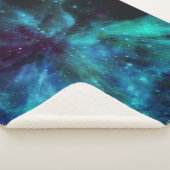 Couverture Sherpa Nébuleuse turquoise et violette  (3/4)