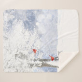 Couverture Sherpa Neige Frost Cardinal Oiseaux rouges Nature Art (Devant (Horizontal))