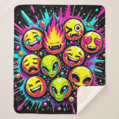 Couverture Sherpa Neon Funky Emoji Mix (Devant)
