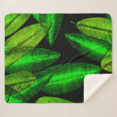 Couverture Sherpa Neon Green Art Feuille. Acheter maintenant (Devant (Horizontal))