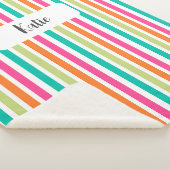 Couverture Sherpa Neon rainbow rayures amusant rétro (3/4)