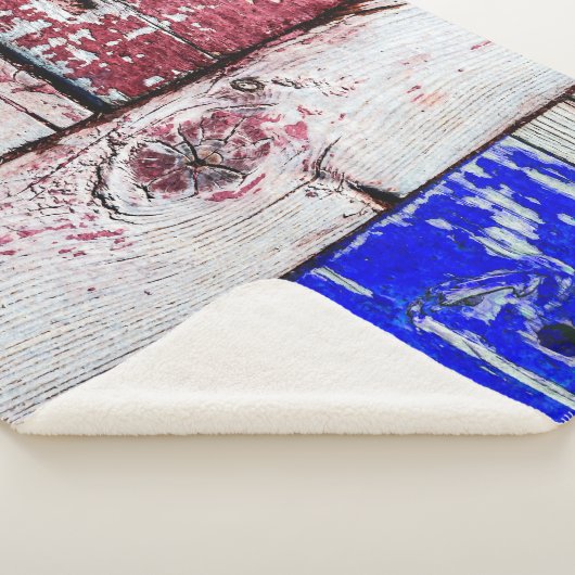 Couverture Sherpa Néoplasticisme amusant style d'art en bois personn (3/4)