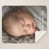 Couverture Sherpa New Baby Arrival Sherpa Blanket Grandparents Gift (Devant (Horizontal))