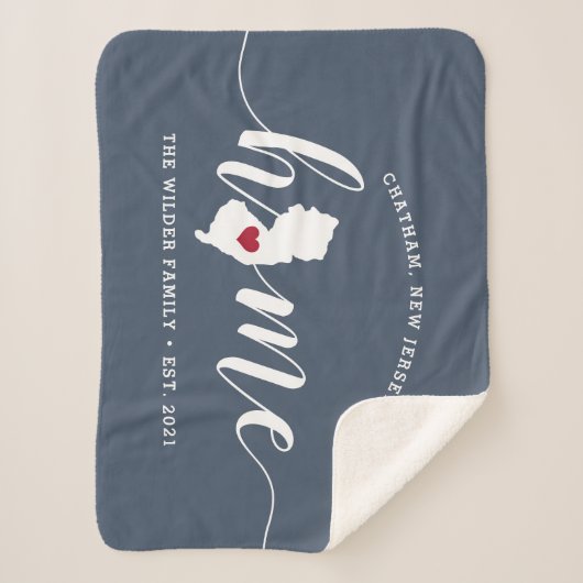 Couverture Sherpa New Jersey Home State Personnalisé (Devant)