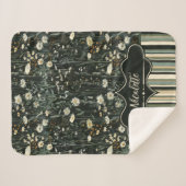 Couverture Sherpa Nicolette Dark Daisy Floral Strié (Devant (Horizontal))