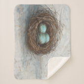 Couverture Sherpa Nid d'oiseau rustique - Bleu (Devant)