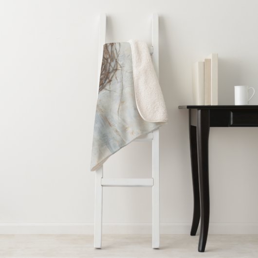 Couverture Sherpa Nid d'oiseau rustique - Bleu (En situation)