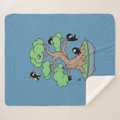 Couverture Sherpa Ninjas minuscules dans l'arbre Bonsai en bleu (Devant (Horizontal))