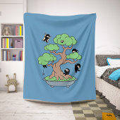 Couverture Sherpa Ninjas minuscules dans l'arbre Bonsai en bleu