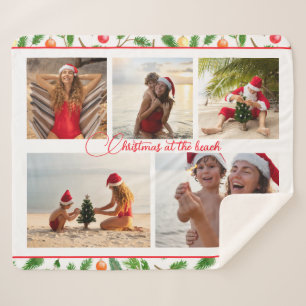 Couverture Sherpa Noël à la plage 5 Photo Collage moderne