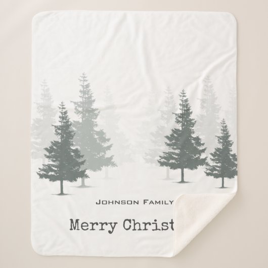 Couverture Sherpa Noël à Pine Forest (Devant)