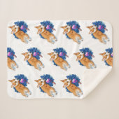 Couverture Sherpa Noël adorable du chiot de Corgi (Devant (Horizontal))
