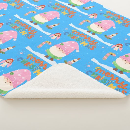 Couverture Sherpa Noël Animé Gnome Joyeux (3/4)